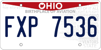 OH license plate FXP7536