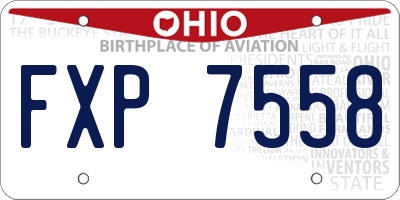 OH license plate FXP7558