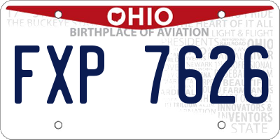 OH license plate FXP7626