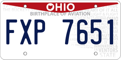 OH license plate FXP7651