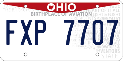OH license plate FXP7707