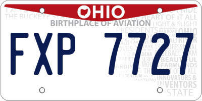 OH license plate FXP7727