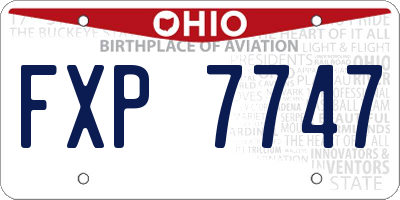 OH license plate FXP7747