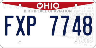 OH license plate FXP7748