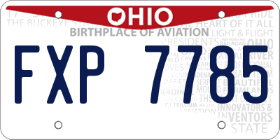OH license plate FXP7785