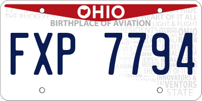 OH license plate FXP7794