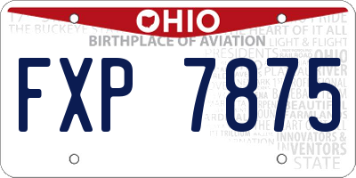 OH license plate FXP7875