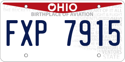 OH license plate FXP7915