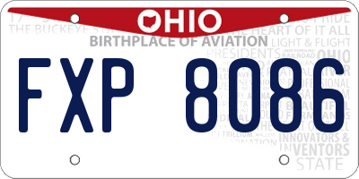OH license plate FXP8086