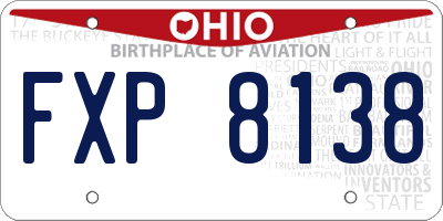 OH license plate FXP8138
