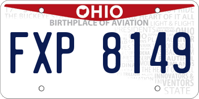 OH license plate FXP8149