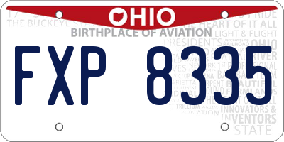 OH license plate FXP8335