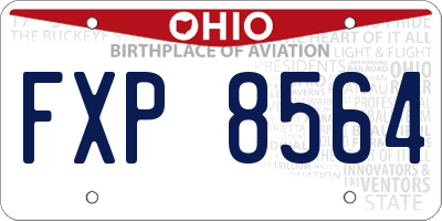 OH license plate FXP8564