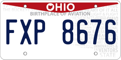 OH license plate FXP8676