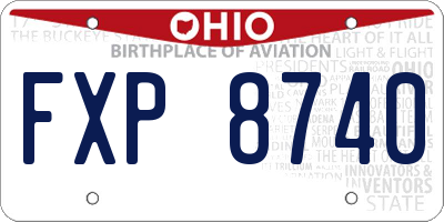 OH license plate FXP8740