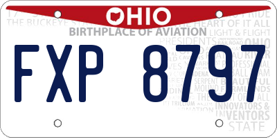 OH license plate FXP8797