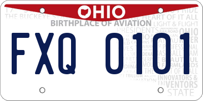 OH license plate FXQ0101