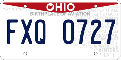 OH license plate FXQ0727