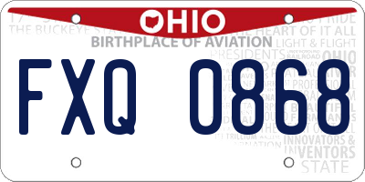 OH license plate FXQ0868