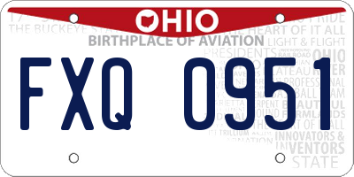 OH license plate FXQ0951