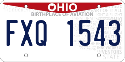 OH license plate FXQ1543