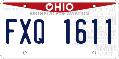 OH license plate FXQ1611