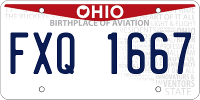 OH license plate FXQ1667