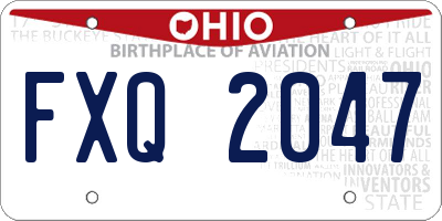 OH license plate FXQ2047