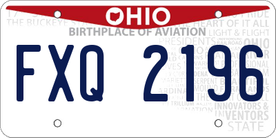 OH license plate FXQ2196