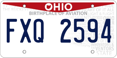 OH license plate FXQ2594