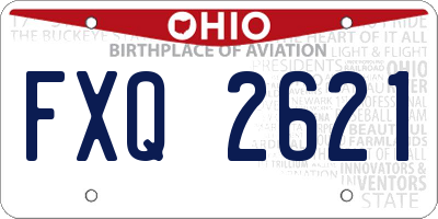 OH license plate FXQ2621