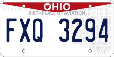 OH license plate FXQ3294