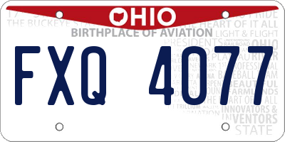 OH license plate FXQ4077