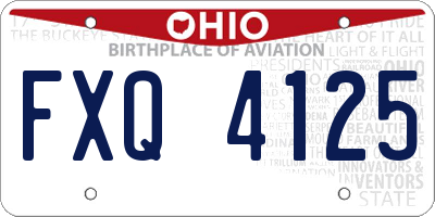 OH license plate FXQ4125