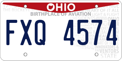 OH license plate FXQ4574