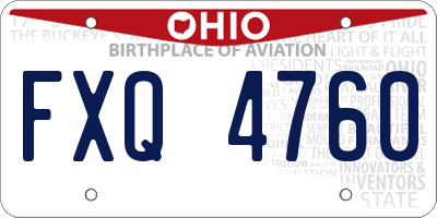 OH license plate FXQ4760