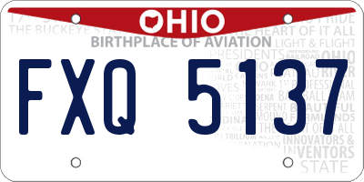 OH license plate FXQ5137