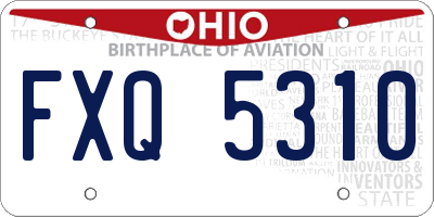 OH license plate FXQ5310