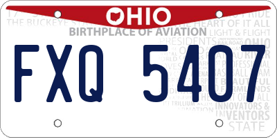 OH license plate FXQ5407