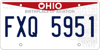 OH license plate FXQ5951