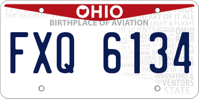 OH license plate FXQ6134