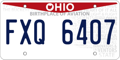 OH license plate FXQ6407
