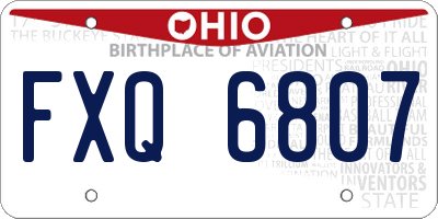 OH license plate FXQ6807
