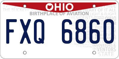 OH license plate FXQ6860