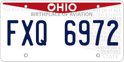 OH license plate FXQ6972
