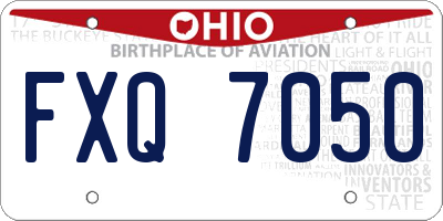 OH license plate FXQ7050