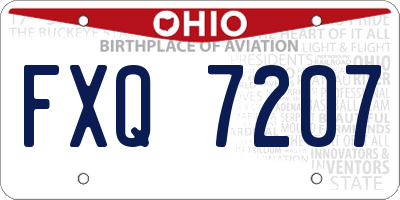 OH license plate FXQ7207