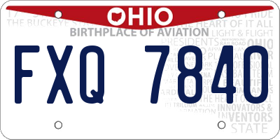 OH license plate FXQ7840