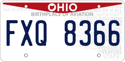OH license plate FXQ8366