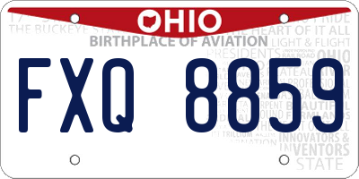OH license plate FXQ8859